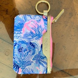 New Lilly Pulitzer ID/coin/make-up/miscellaneous purse, pretty blue/pink color